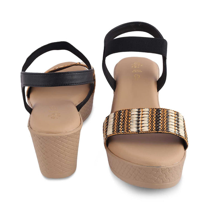 The Medge Black Women's Dress Wedge Sandals Tresmode - Tresmode