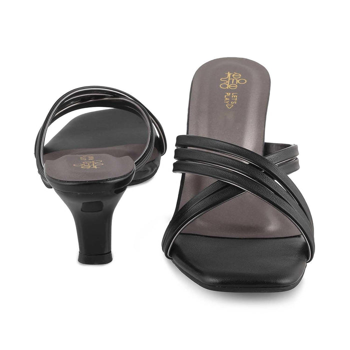 The Natty Black Women's Dress Heel Sandals Tresmode - Tresmode