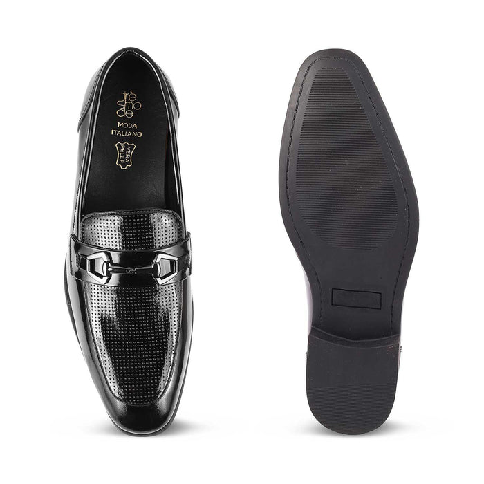 The Obama Black Men's Leather Loafers Tresmode - Tresmode