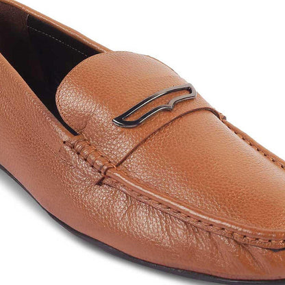 The Odry Tan Men's Leather Driving Loafers Tresmode - Tresmode