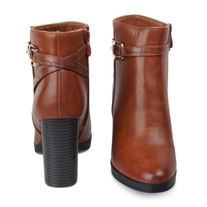 The Paris Camel Women's Ankle-length Boots Tresmode - Tresmode