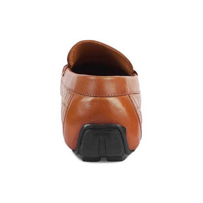 The Port Tan Men's Leather Driving Loafers Tresmode - Tresmode