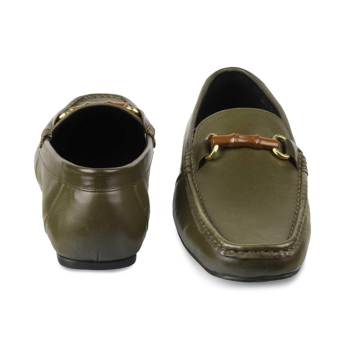 The Porter-2 Green Men's Leather Loafers Tresmode - Tresmode