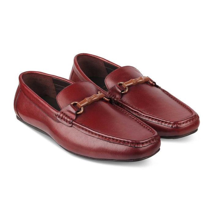 The Porter-2 Wine Men's Leather Loafers Tresmode - Tresmode