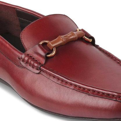 The Porter-2 Wine Men's Leather Loafers Tresmode - Tresmode