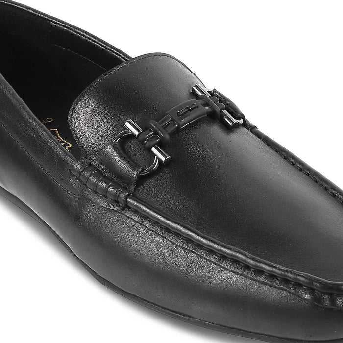 The Proter Black Men's Leather Driving Loafers Tresmode - Tresmode
