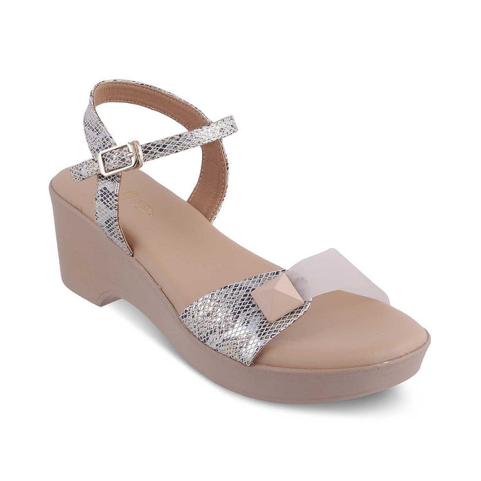 The Python Beige Women's Dress Heel Sandals Tresmode - Tresmode
