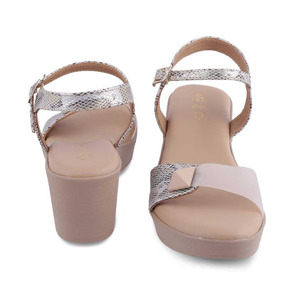 The Python Beige Women's Dress Heel Sandals Tresmode - Tresmode