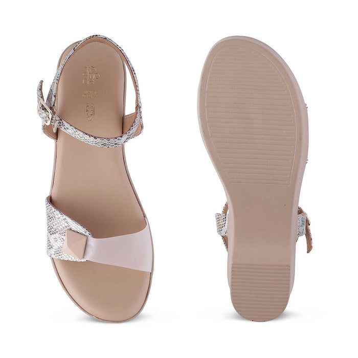 The Python Beige Women's Dress Heel Sandals Tresmode - Tresmode