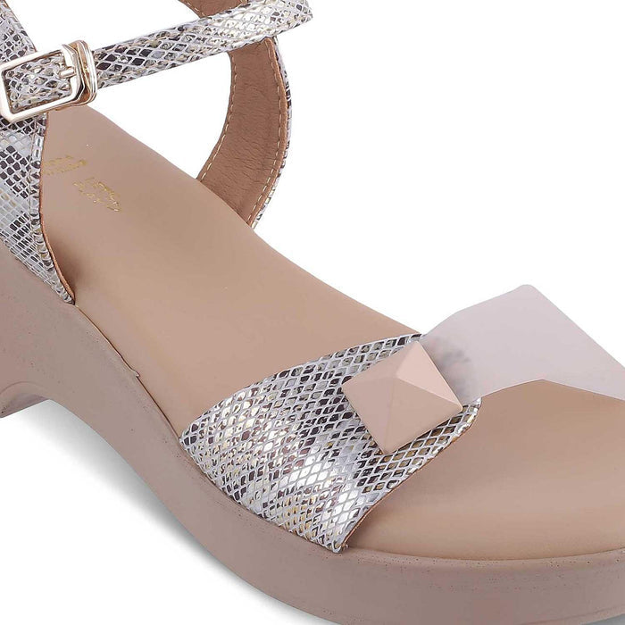 The Python Beige Women's Dress Heel Sandals Tresmode - Tresmode