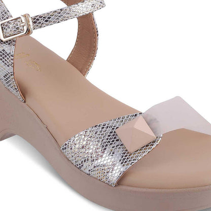 The Python Beige Women's Dress Heel Sandals Tresmode - Tresmode