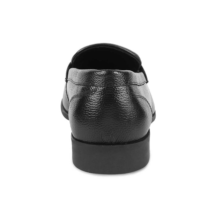 The Quebec Black Men's Leather Loafers Tresmode - Tresmode