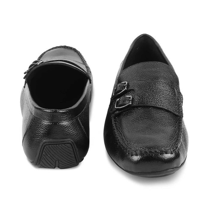 The Roby Black Men's Double Monk Shoes Tresmode - Tresmode