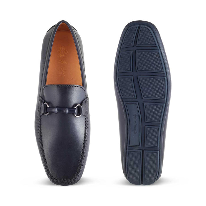 The Rodeo Blue Men's Leather Driving Loafers Tresmode - Tresmode
