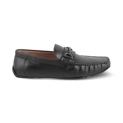 The Salvo Black Men's Leather Driving Loafers Tresmode - Tresmode
