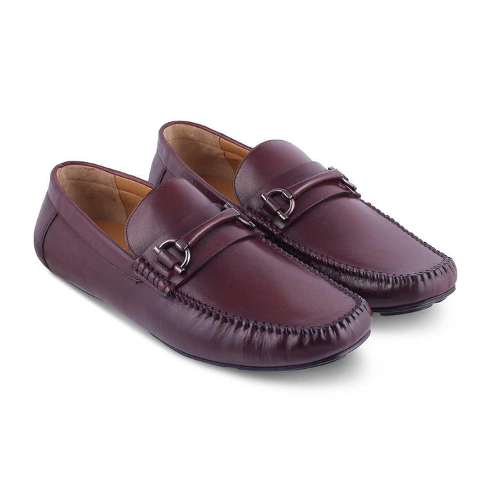 The Salvo Wine Men's Leather Driving Loafers Tresmode - Tresmode