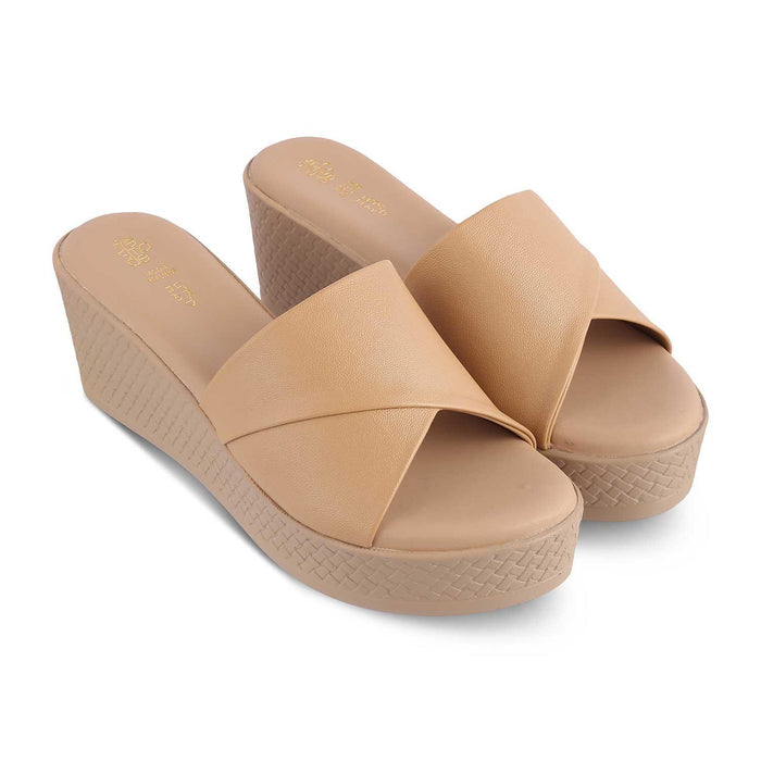 The Sedge Beige Women's Casual Wedge Sandals Tresmode - Tresmode