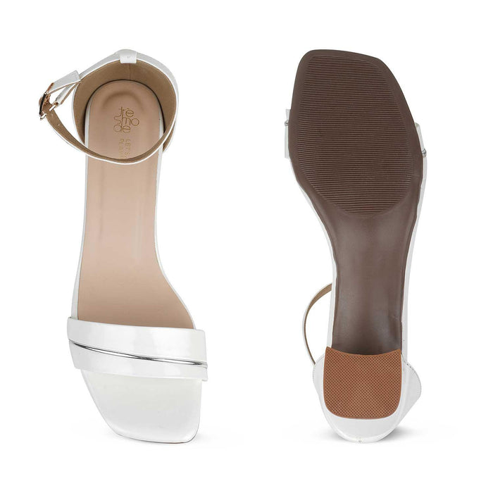 The Seel White Women's Dress Block Heel Sandals Tresmode - Tresmode