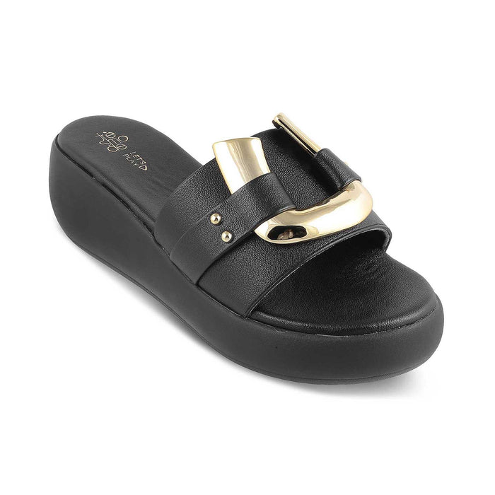 The Shorse Black Women's Dress Wedge Sandals Tresmode - Tresmode
