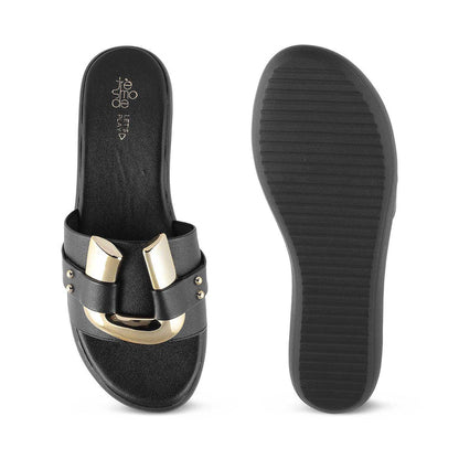 The Shorse Black Women's Dress Wedge Sandals Tresmode - Tresmode