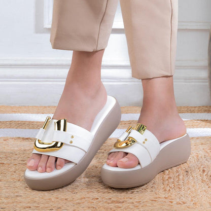 The Shorse White Women's Dress Wedge Sandals Tresmode - Tresmode