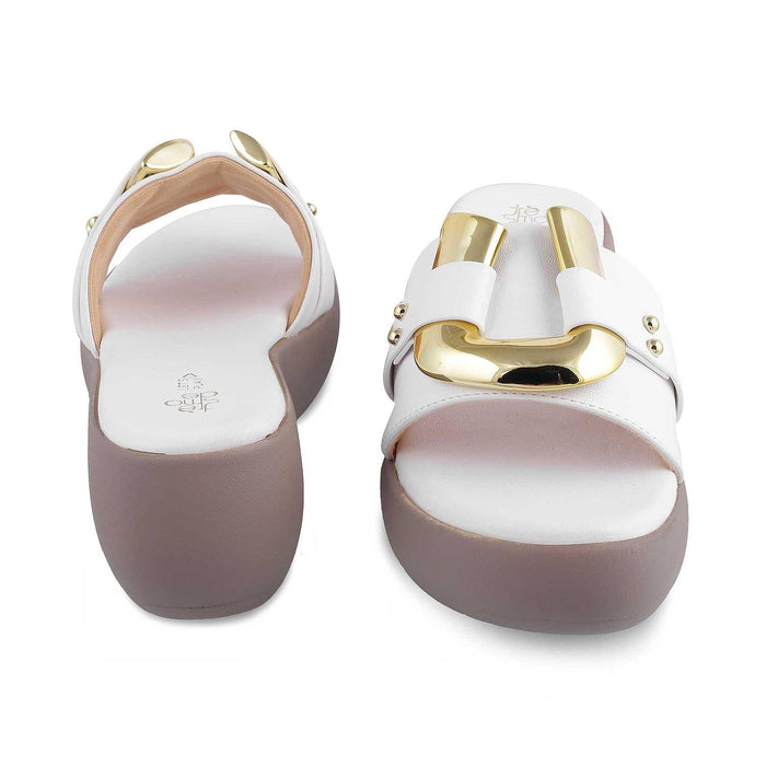 The Shorse White Women's Dress Wedge Sandals Tresmode - Tresmode
