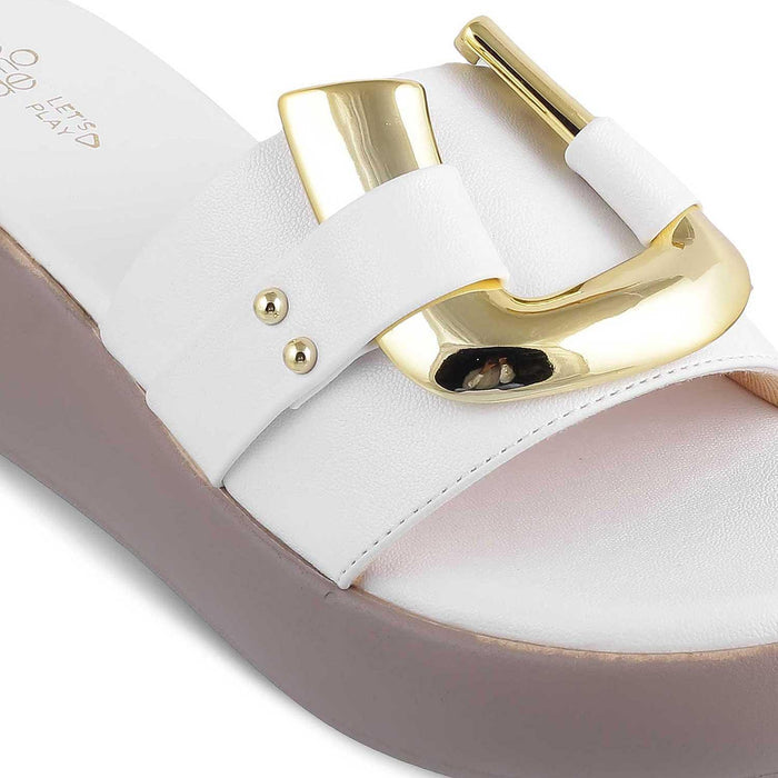 The Shorse White Women's Dress Wedge Sandals Tresmode - Tresmode