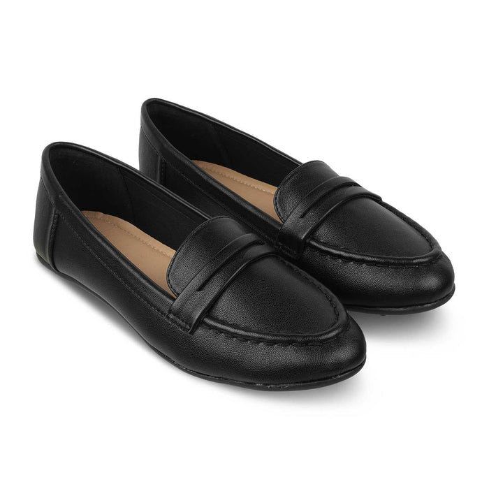 The Snap Black Women's Casual Loafers Tresmode - Tresmode