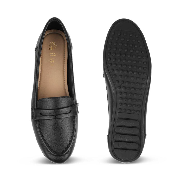 The Snap Black Women's Casual Loafers Tresmode - Tresmode