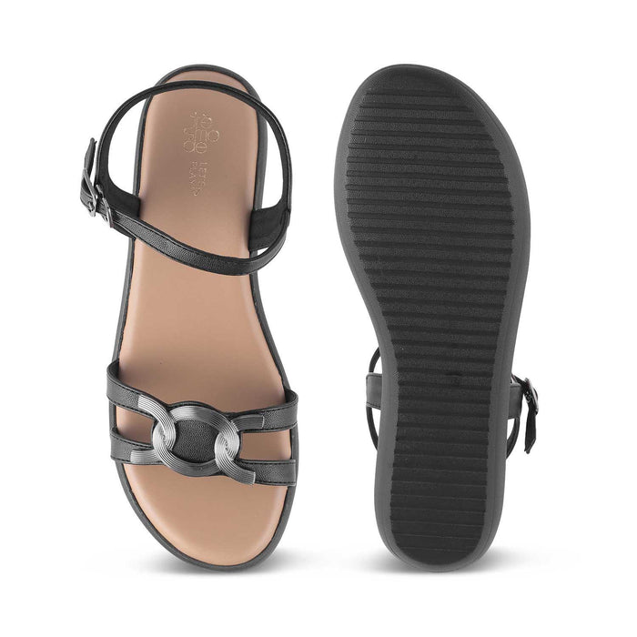 The Sud Black Women's Dress Wedge Sandals Tresmode - Tresmode