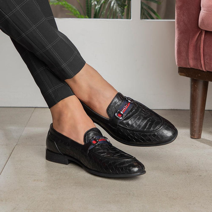 The Sweden Black Men's Leather Loafers Tresmode - Tresmode