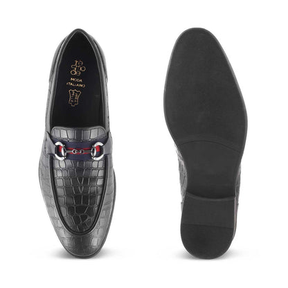 The Sweden Black Men's Leather Loafers Tresmode - Tresmode