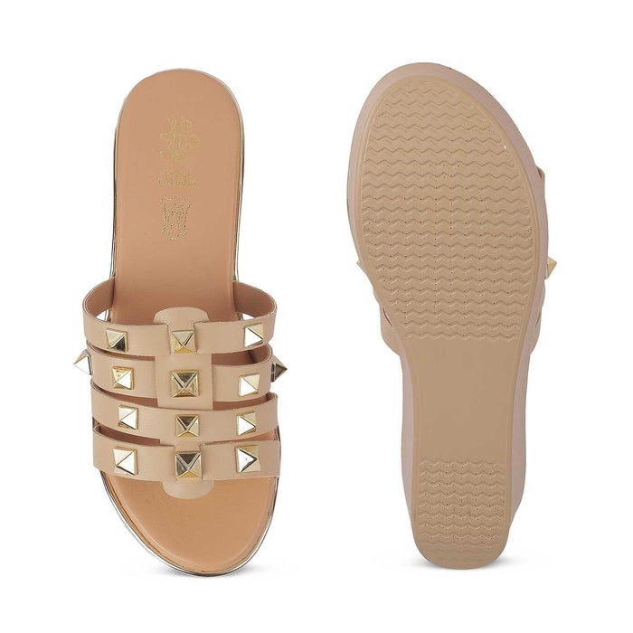 The Tango Beige Women's Dress Wedge Sandals Tresmode - Tresmode