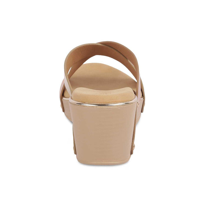 The Tomas Champagne Women's Dress Wedge Sandals Tresmode - Tresmode