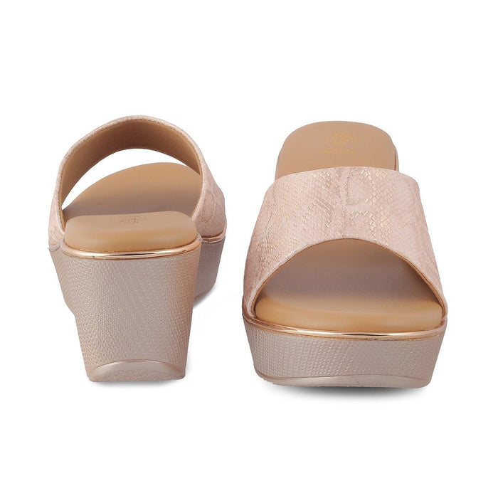 The Tosam Champagne Women's Dress Wedge Sandals Tresmode - Tresmode