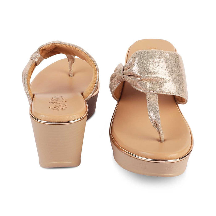 The Tryst Champagne Women's Dress Wedges Tresmode - Tresmode