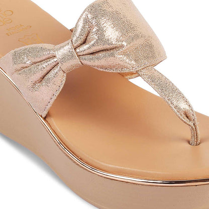 The Tryst Champagne Women's Dress Wedges Tresmode - Tresmode