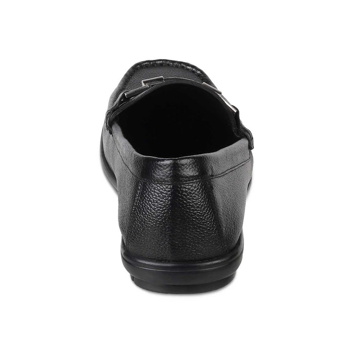 The Uffizi Black Men's Leather Loafers Tresmode - Tresmode