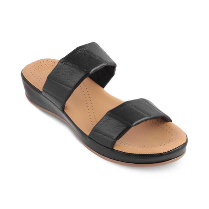 The Vacks Black Women's Casual Wedge Sandals Tresmode - Tresmode