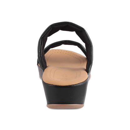 The Vacks Black Women's Casual Wedge Sandals Tresmode - Tresmode