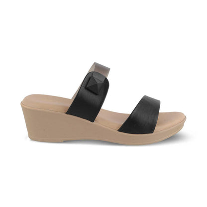 The Vios Black Women's Dress Wedge Sandals Tresmode - Tresmode