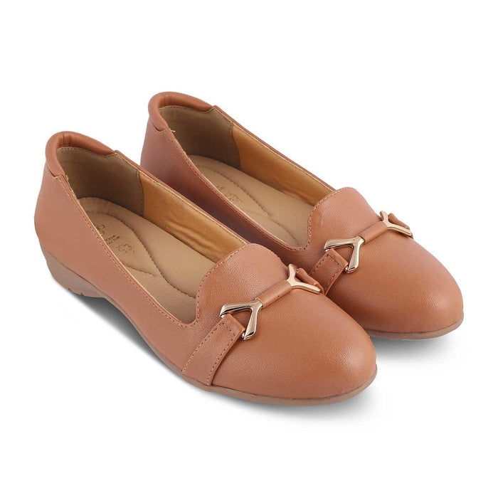 The Yorky-2 Tan Women's Dress Ballerinas Tresmode - Tresmode