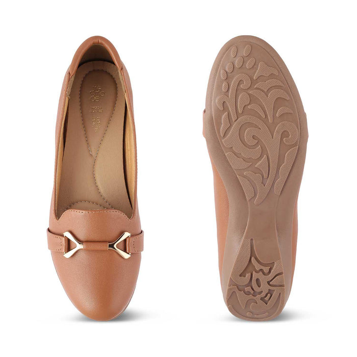 The Yorky-2 Tan Women's Dress Ballerinas Tresmode - Tresmode
