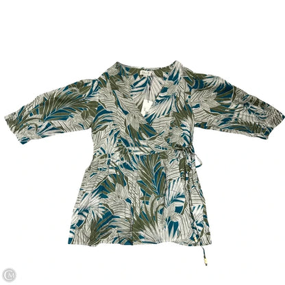 Top 3/4 Sleeve By Molly Bracken In Blue & Green, Size: M