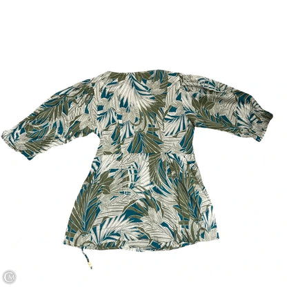 Top 3/4 Sleeve By Molly Bracken In Blue & Green, Size: M