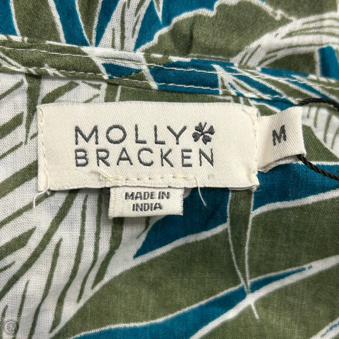 Top 3/4 Sleeve By Molly Bracken In Blue & Green, Size: M