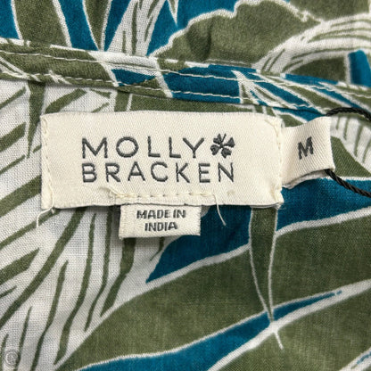 Top 3/4 Sleeve By Molly Bracken In Blue & Green, Size: M