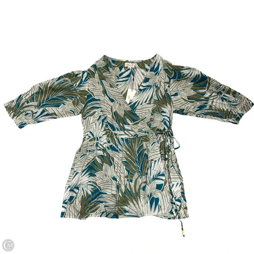 Top 3/4 Sleeve By Molly Bracken In Blue & Green, Size: Xs