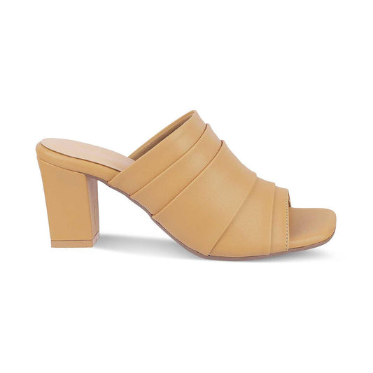 Coco Beige Women's Block Heel Sandals Tresmode