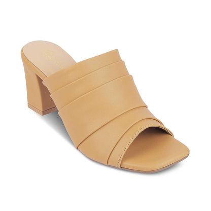 Coco Beige Women's 3-inch Block Heel Sandals Tresmode